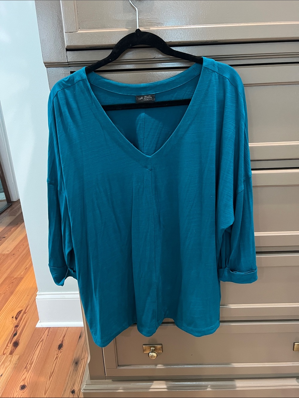 J.Jill Wearever Collection Teal V-Neck Top – Size XL